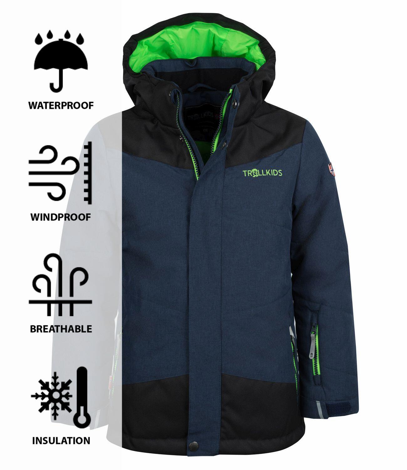 Veste d'hiver pour enfants Norefjell Imperméable Bleu marine / Vert clair 3/3