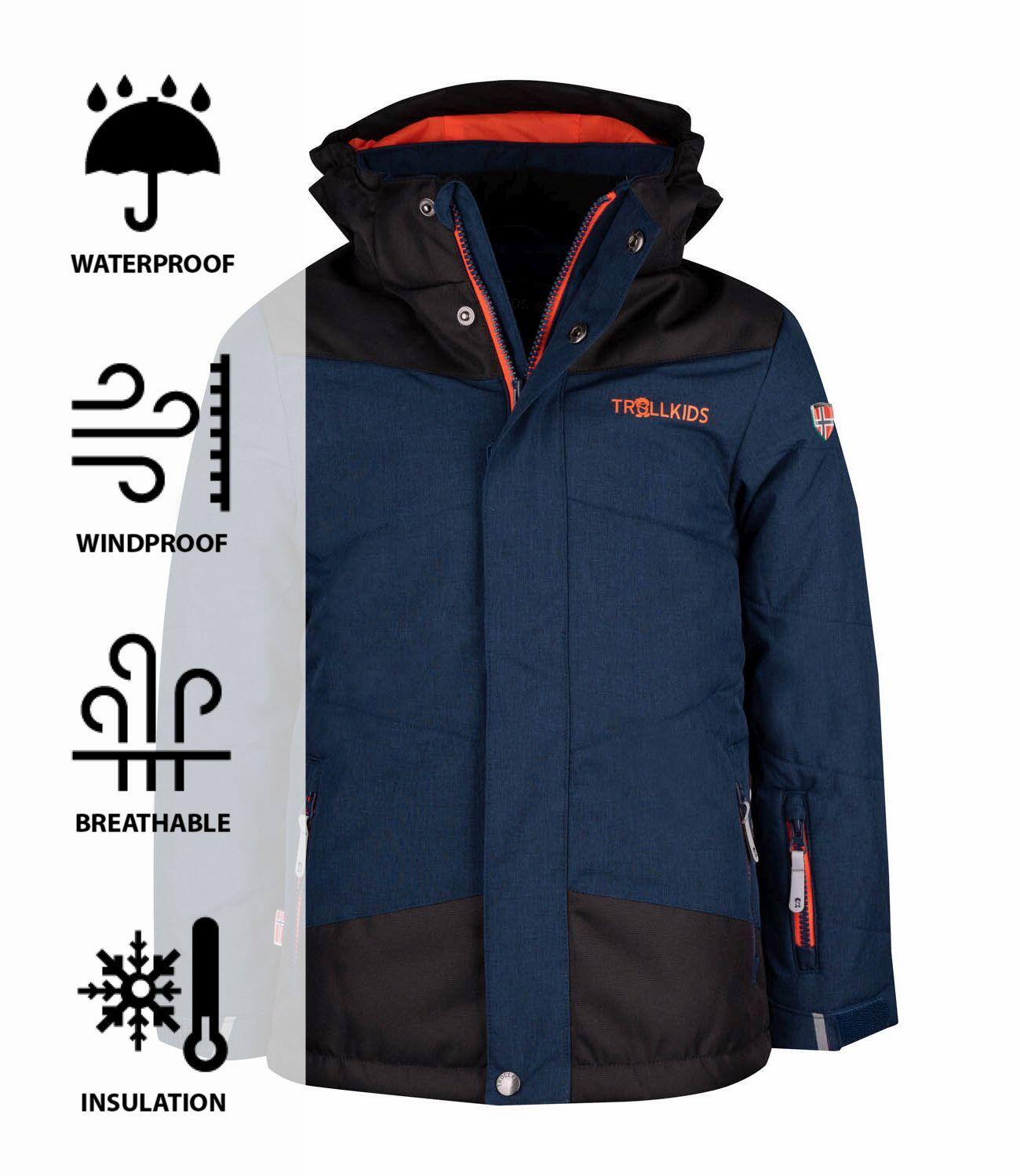 Kinder Winterjacke Norefjell Wasserabweisend Mystik Blau / Orange 3/3