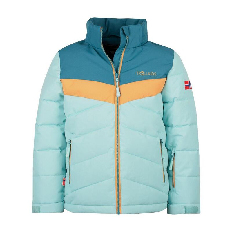 Mädchen Winterjacke Gryllefjord Wasserblau/Blaugrün/Honig