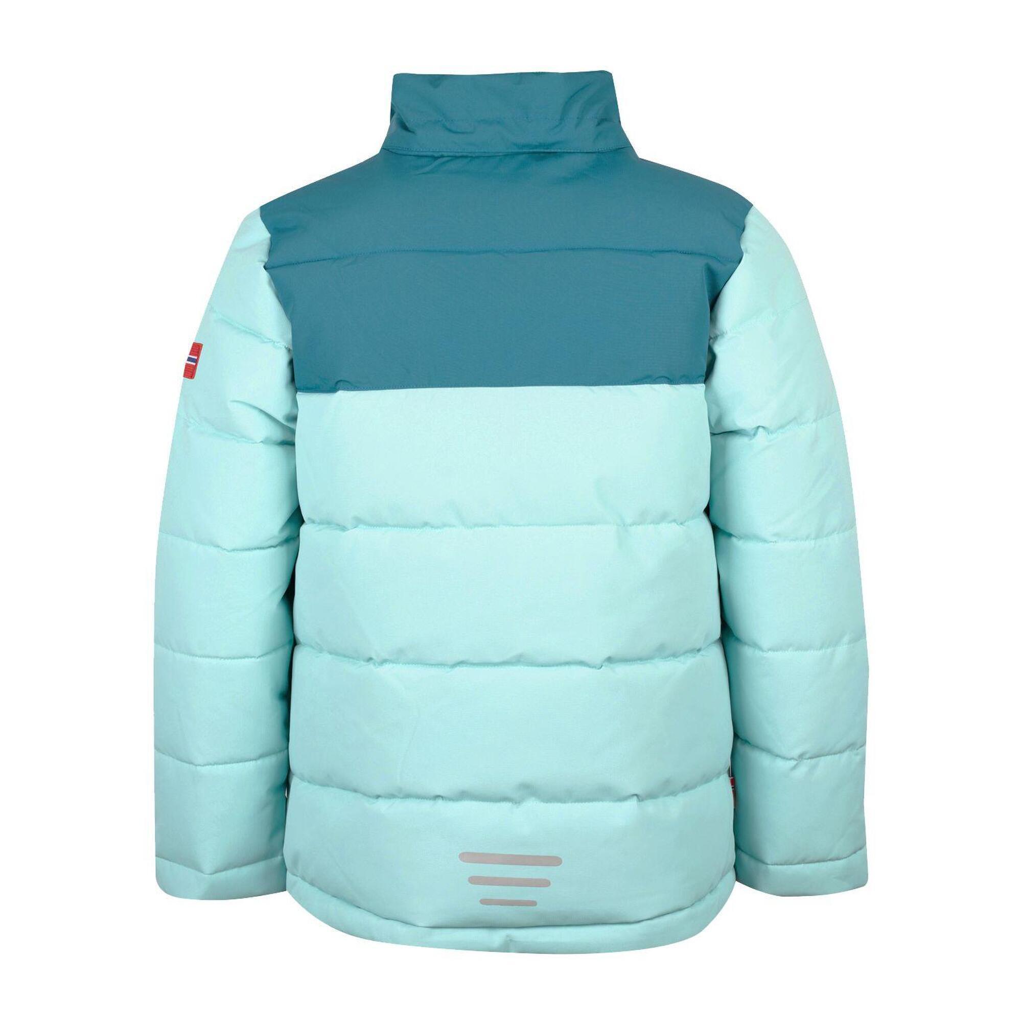 Girls Gryllefjord winter jacket water blue/blue-green/honey