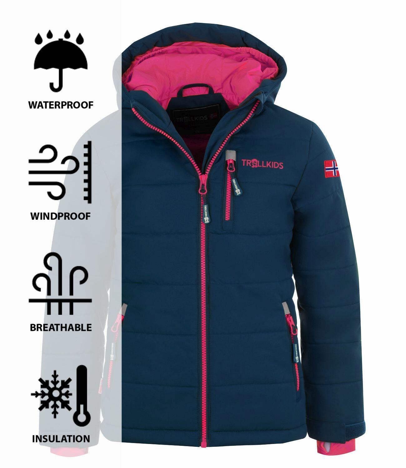 Veste d'hiver enfant Hemsedal XT hydrofuge, coupe-vent Bleu Marine/Magenta 3/3