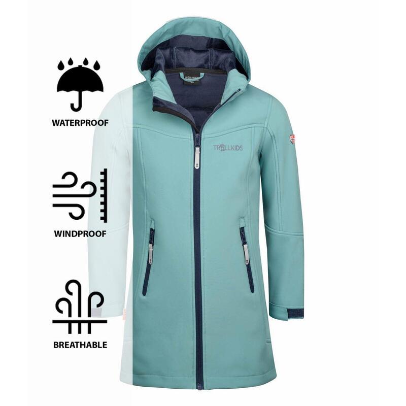 Manteau Softshell fille Lillesand Vert Glacier/Bleu