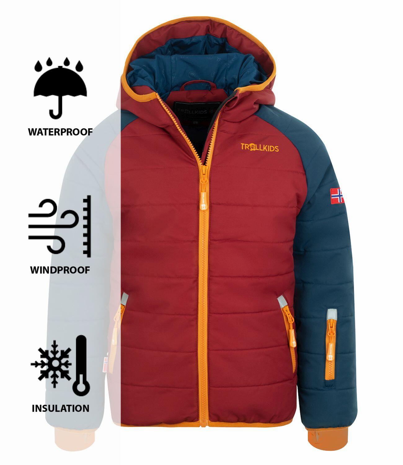 Veste de ski pour enfants Hafjell PRO Imperméable bleu mystique/rouge 3/3