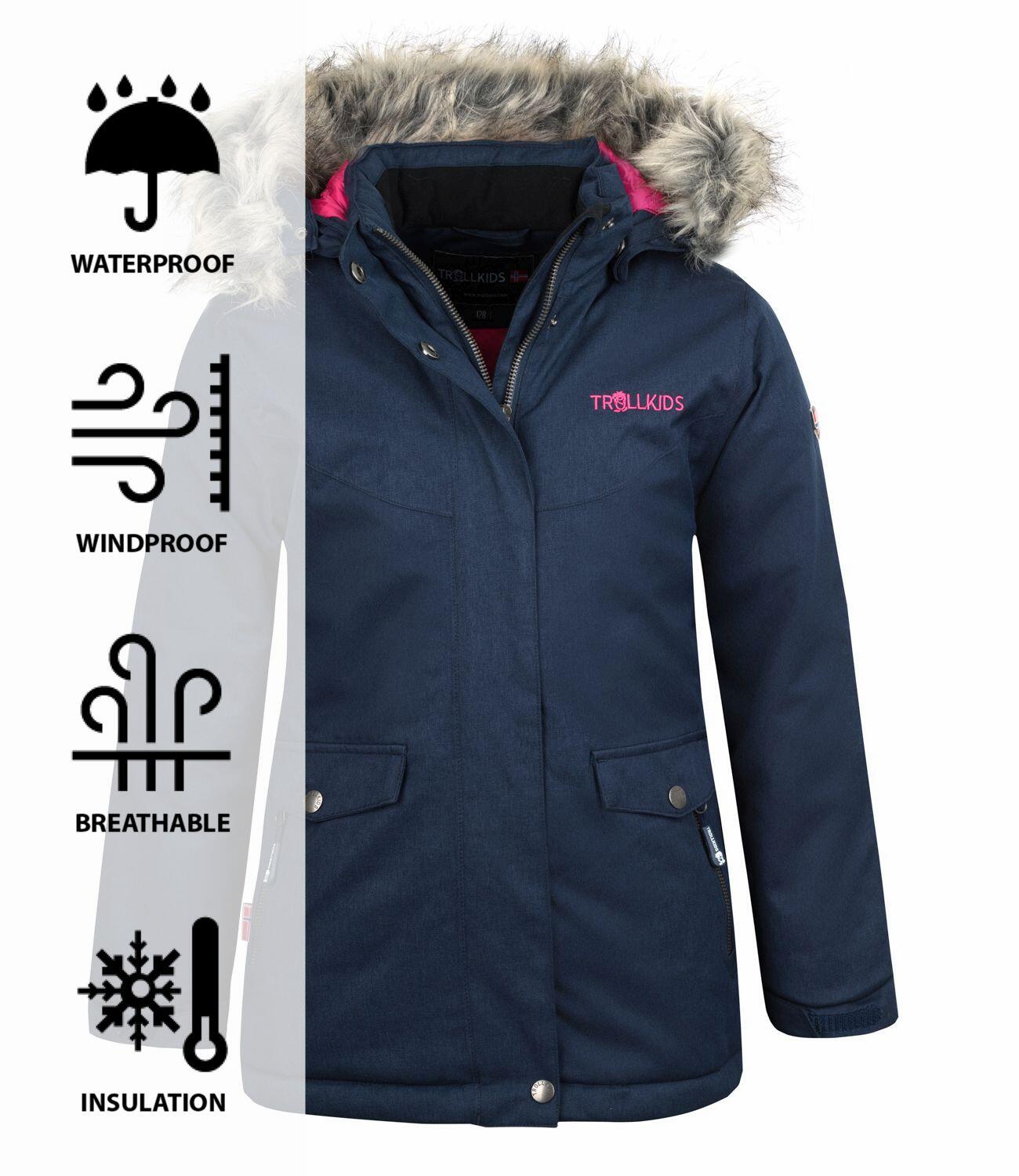 Filles manteau d'hiver Oslo XT imperméable bleu marine / magenta 3/3