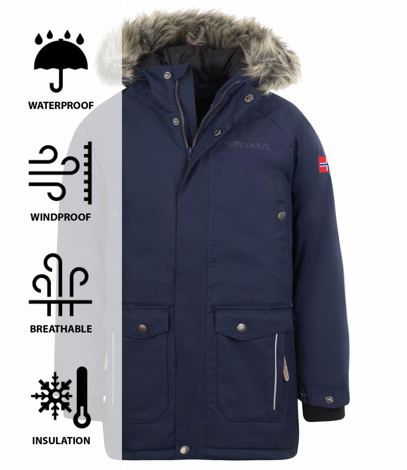 Parka Nordkapp pour enfants Imperméable Bleu marine / Orange 3/3