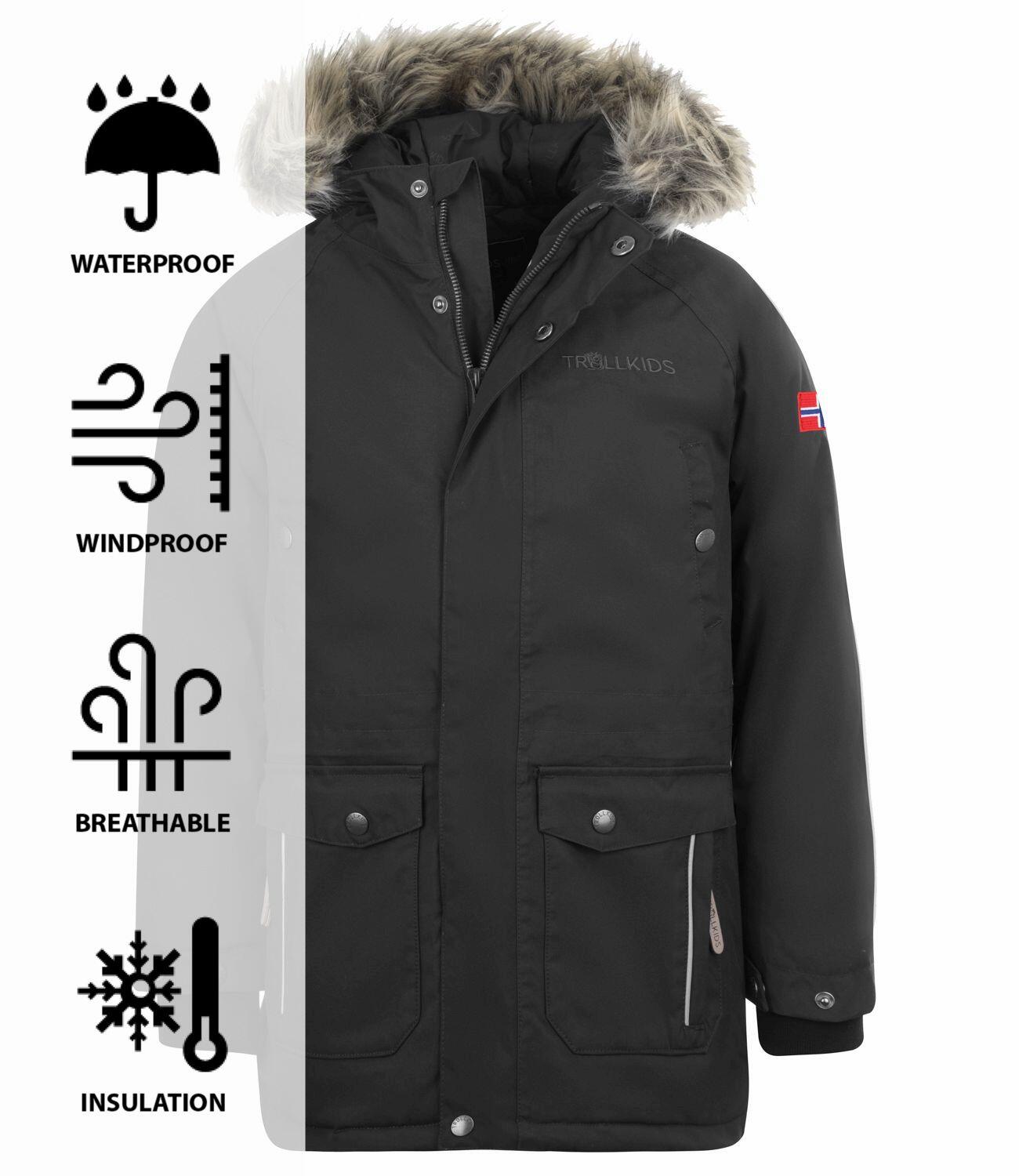 Parka Nordkapp pour enfants Imperméable Noir 3/3