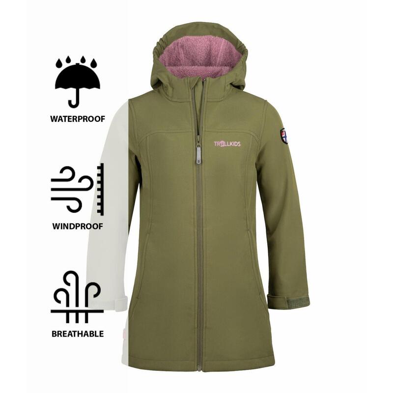 Manteau softshell fille Kristiansand Olive foncé/Violet