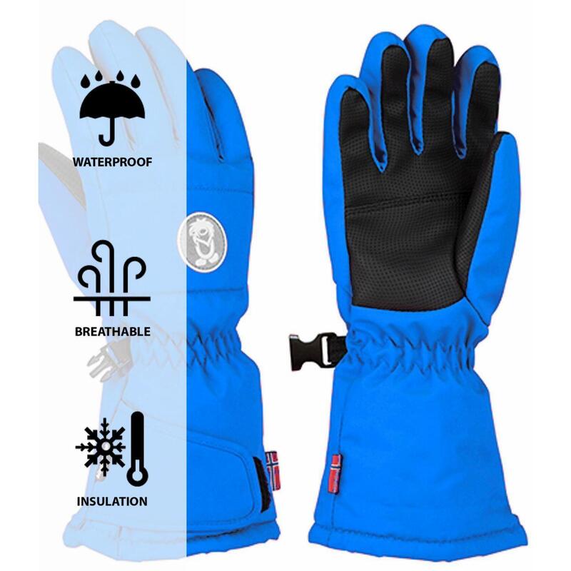 Kinder Handschuhe Narvik Azurblau Größe 4,5; 7-8 Jahre