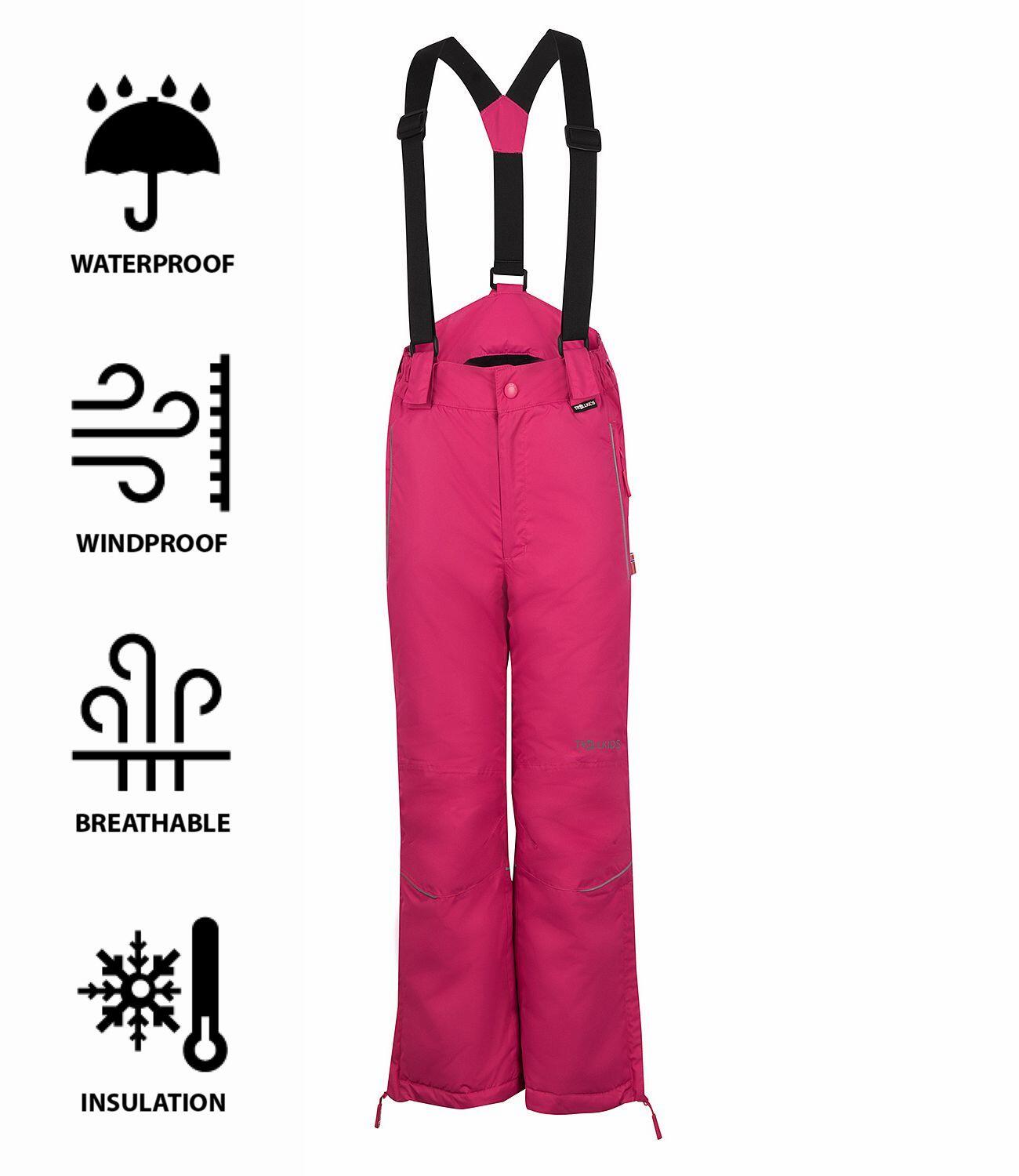 Pantalon ski enfant Holmenkollen Rubis Slim imperméable 3/3