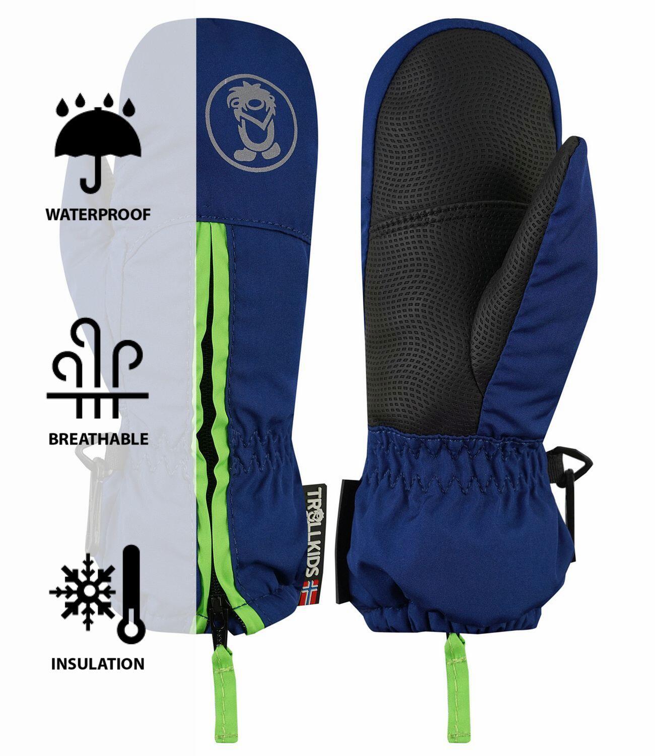 Moufle enfant Troll Bleu marine / Vert clair Taille 4 ; 6-7 ans 2/2