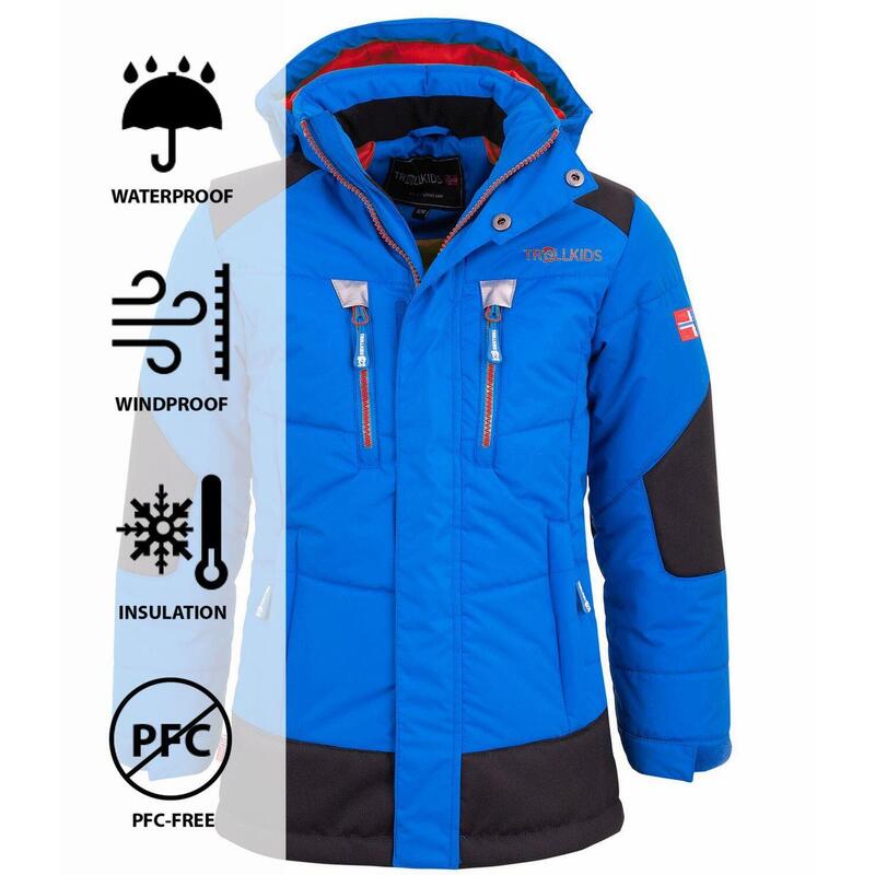 Kids Winter Parka Narvik Waterafstotend Winddicht Medium blauw/rood