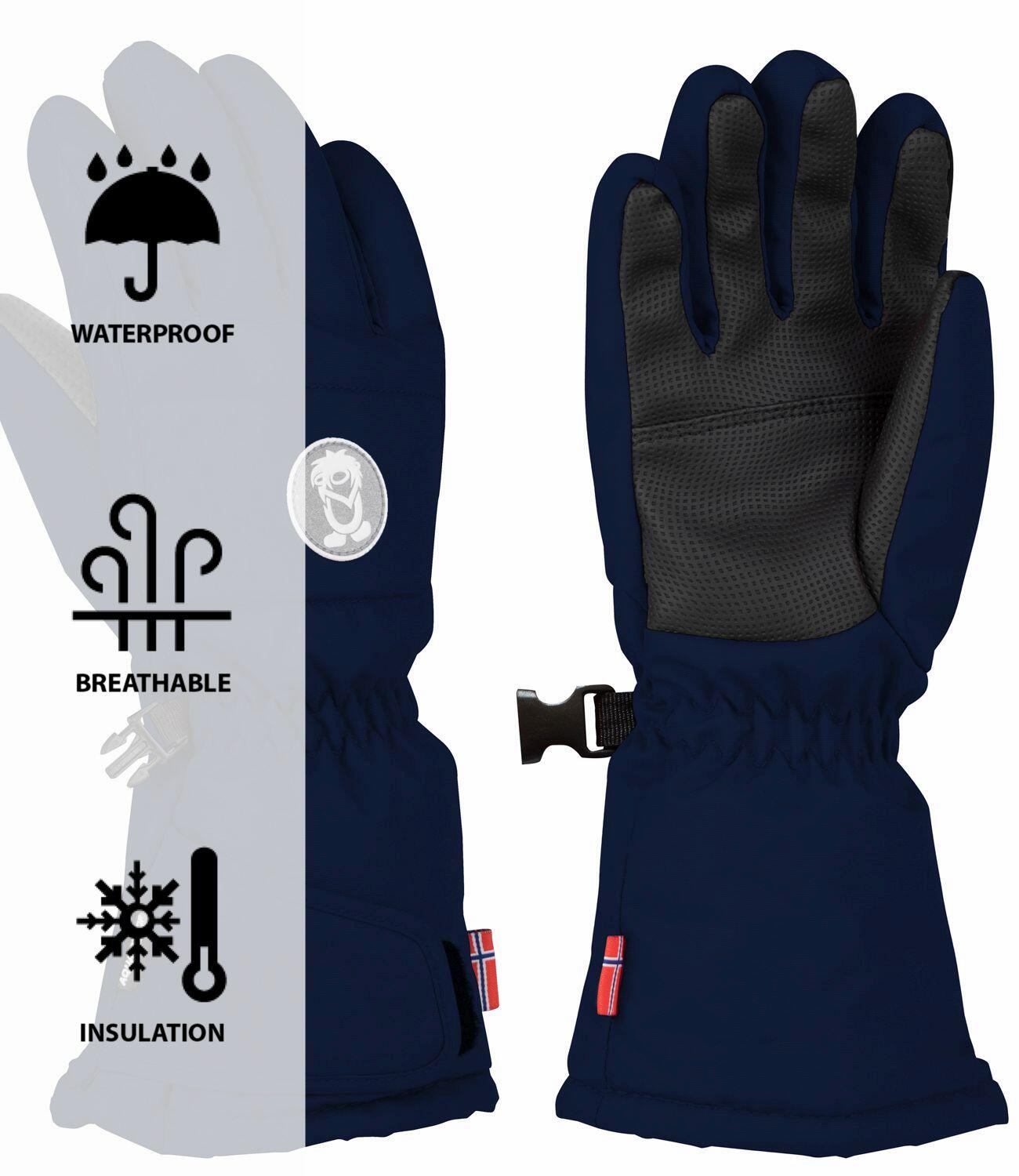Gants enfants Narvik bleu marine / orange taille 4 ; 6-7 ans 4/4