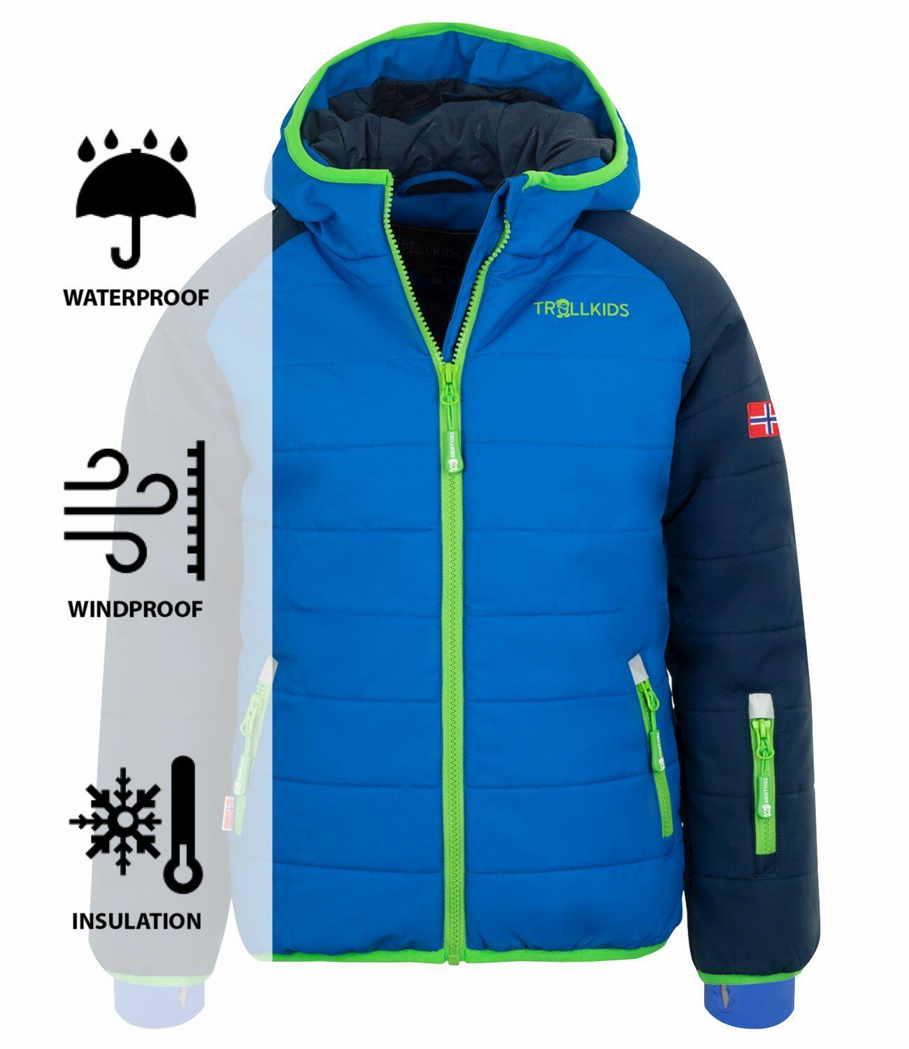 Veste de ski Hafjell PRO enfant Bleu marine/Vert légère imperméable 3/3