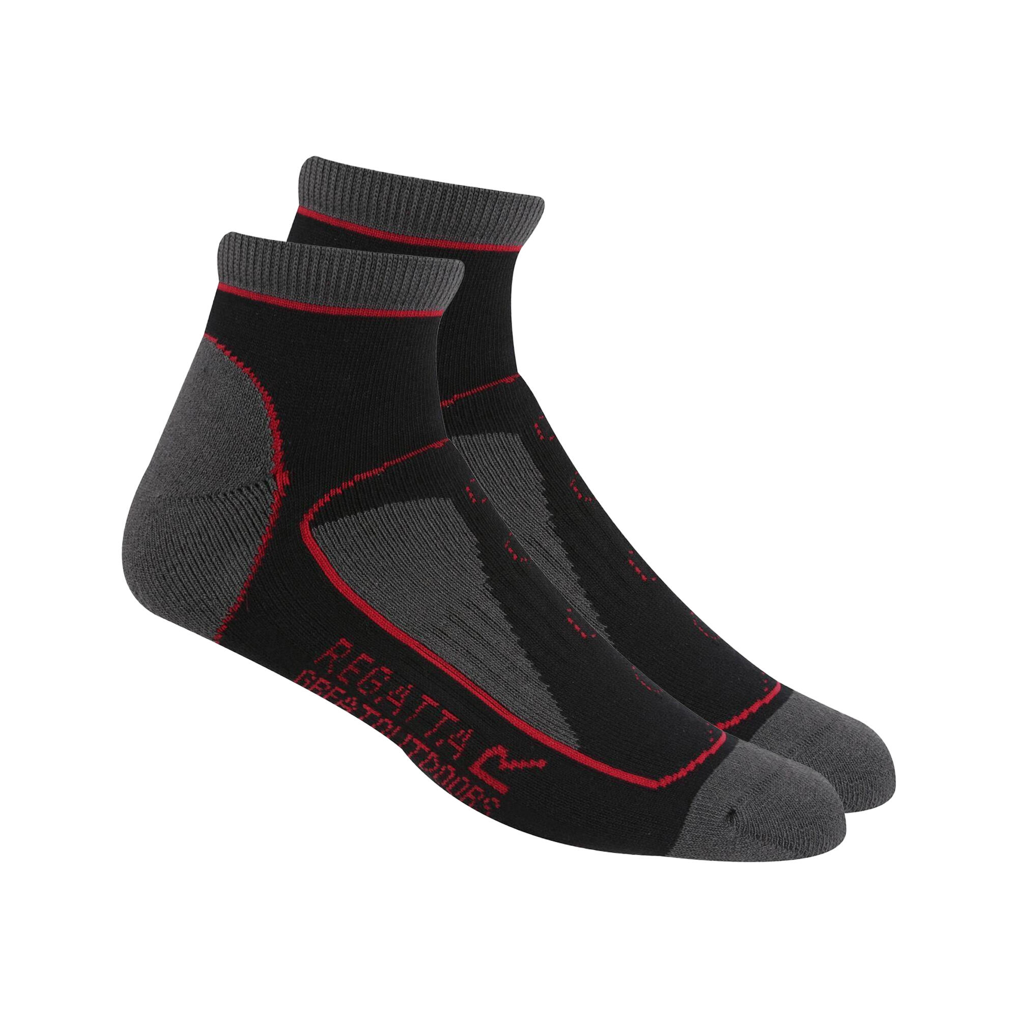 Calcetines al Tobillo Samaris Trail Colores Sólidos para Mujer Packs de 2 Negro, 2/4