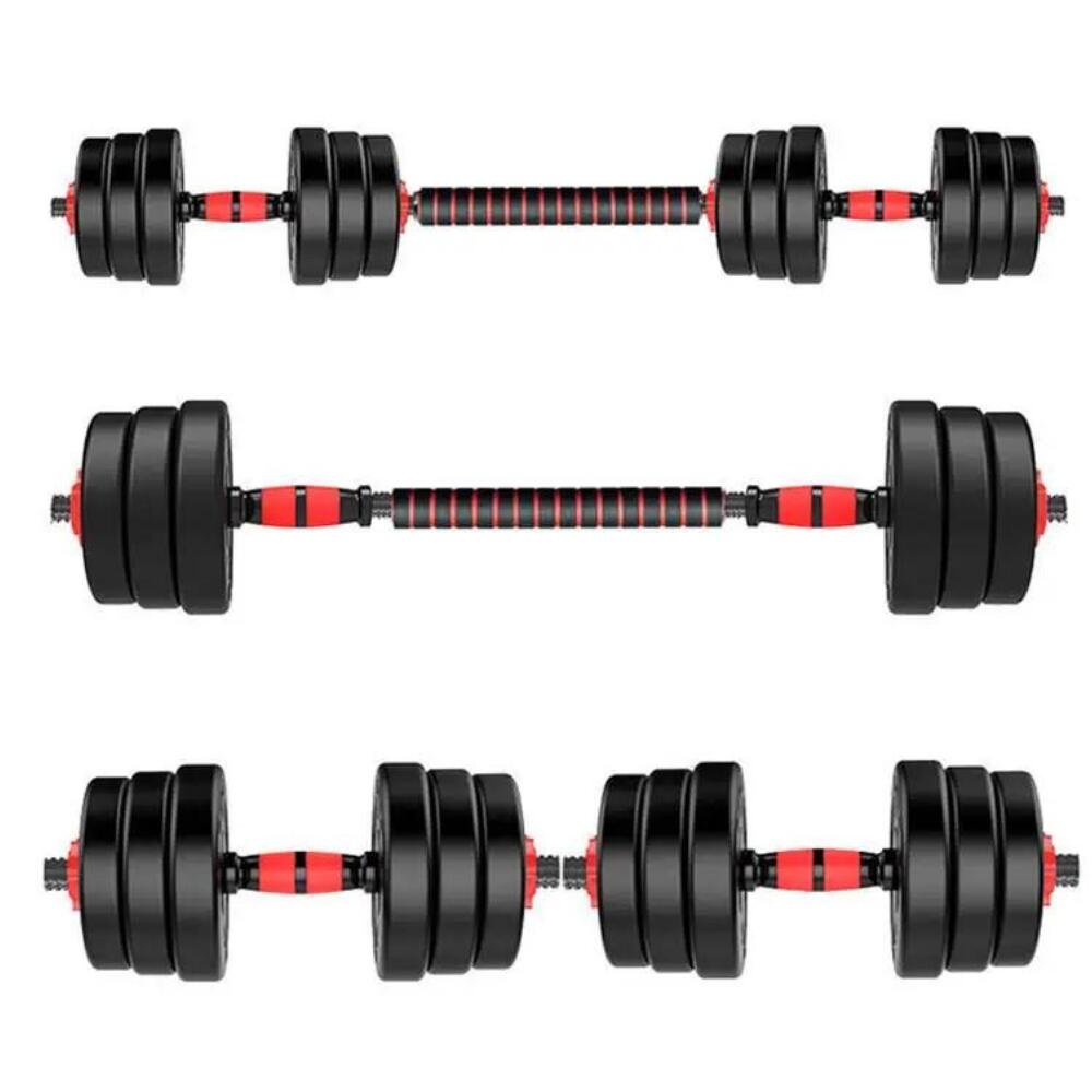 Conjunto de Halteres 2 em 1 Ajustáveis de 50kg com barra Extensoral Fitness Tech 4/5
