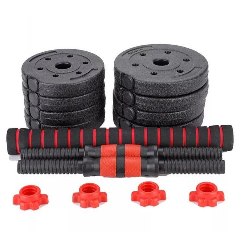 Juego de Mancuernas 2 en 1 con barra extensora de 10kg a 50kg Fitness Tech