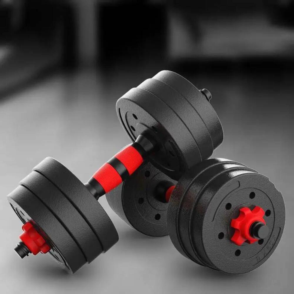 Conjunto de Halteres 2 em 1 Ajustáveis de 50kg com barra Extensoral Fitness Tech 5/5