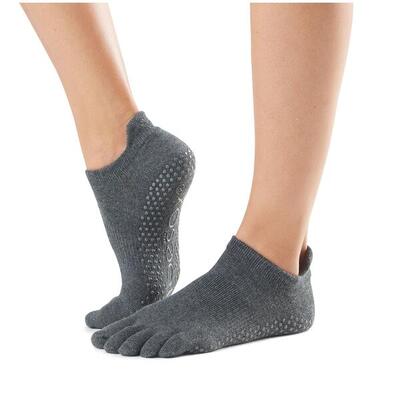 Toesox yoga no-show grip socks teensokken - antraciet - gripsokken