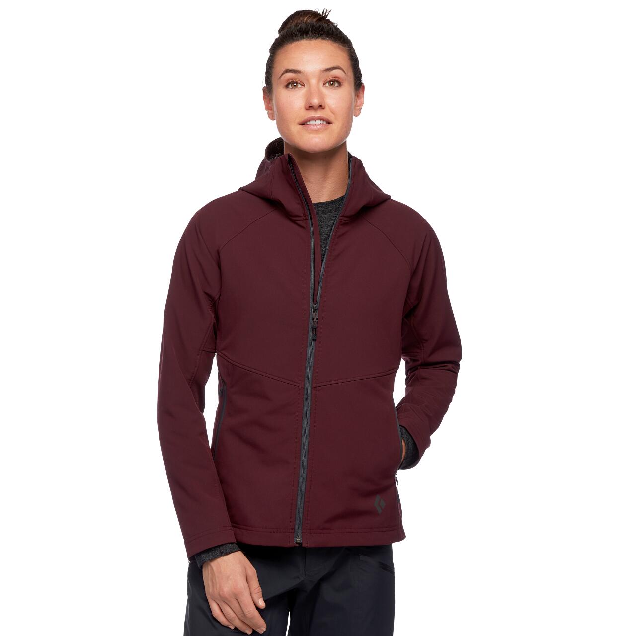 Black Diamond - Sweat Femme Black Diamond Element Hoody, Capuche Passe-casque, Dwr Sans Pfc - Sweat-shirt - Rouge - Decathlon
