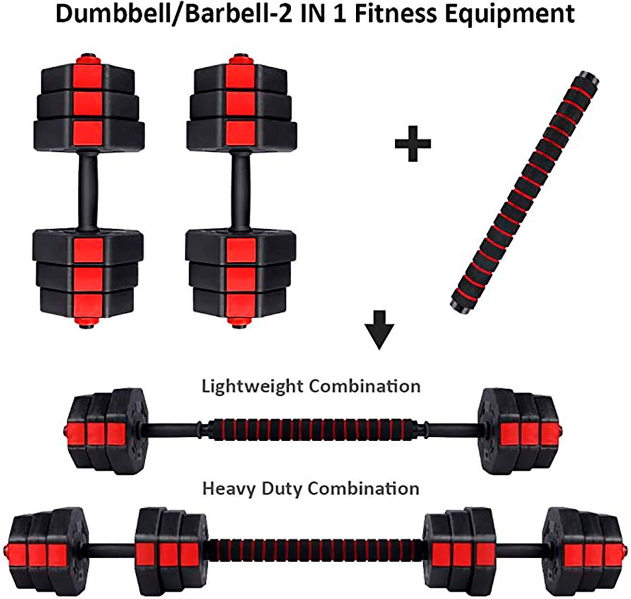 Conjunto de Halteres 2 em 1 Octogonal de 50kg Fitness Tech 4/5