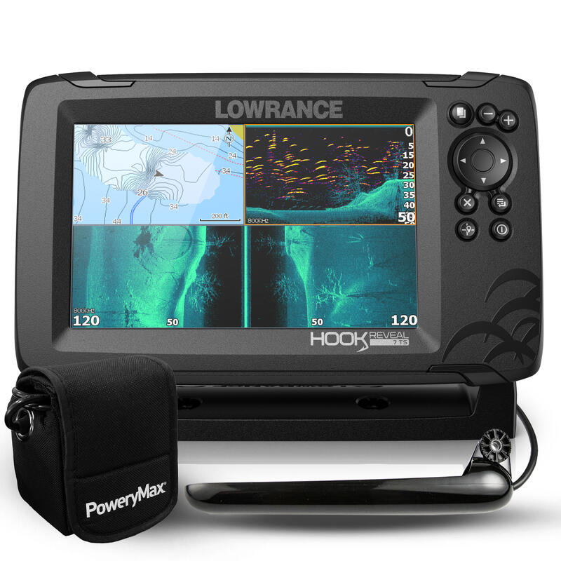 Sonda Pesca Lowrance Hook Reveal 7 TripleShot con Batería Powery Max PX10.