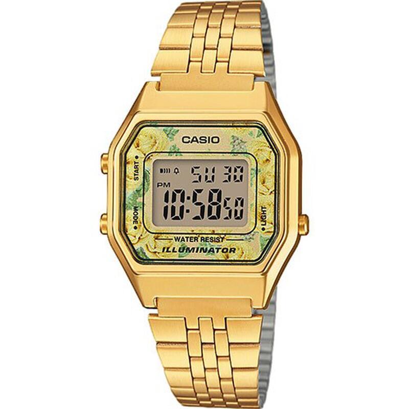 Relógio Casio Gold Flowers LA680WEGA-9CEF Multidesporto Mulher Dourado