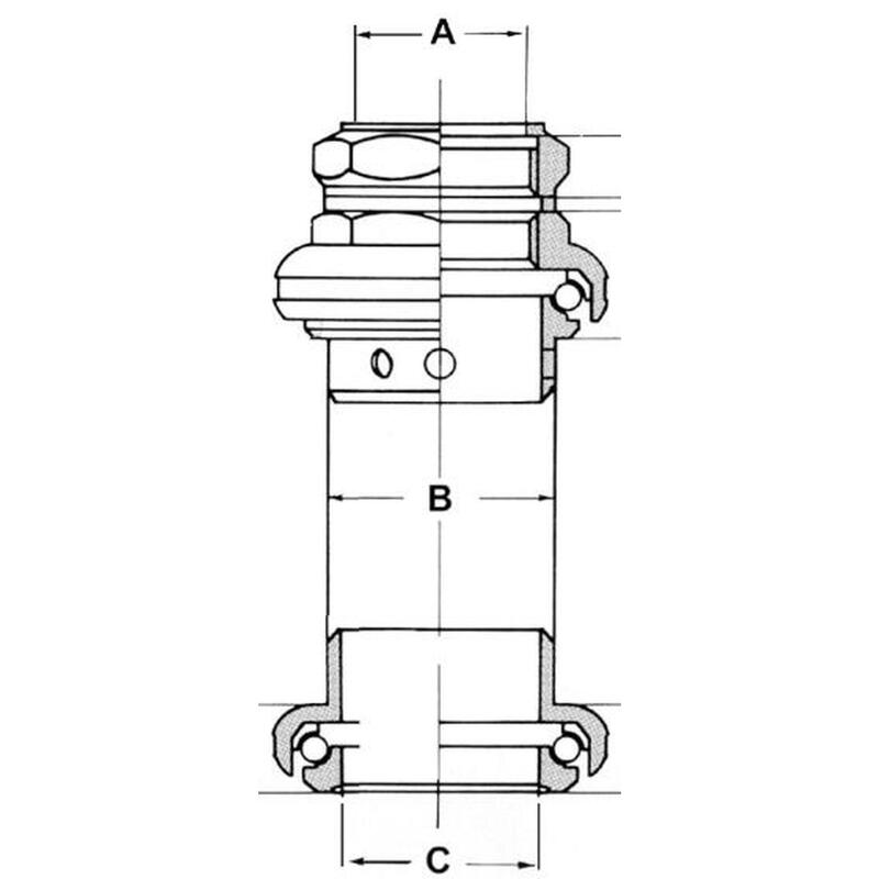 Direccion rosca tange fl-250c 1" alu plata ro