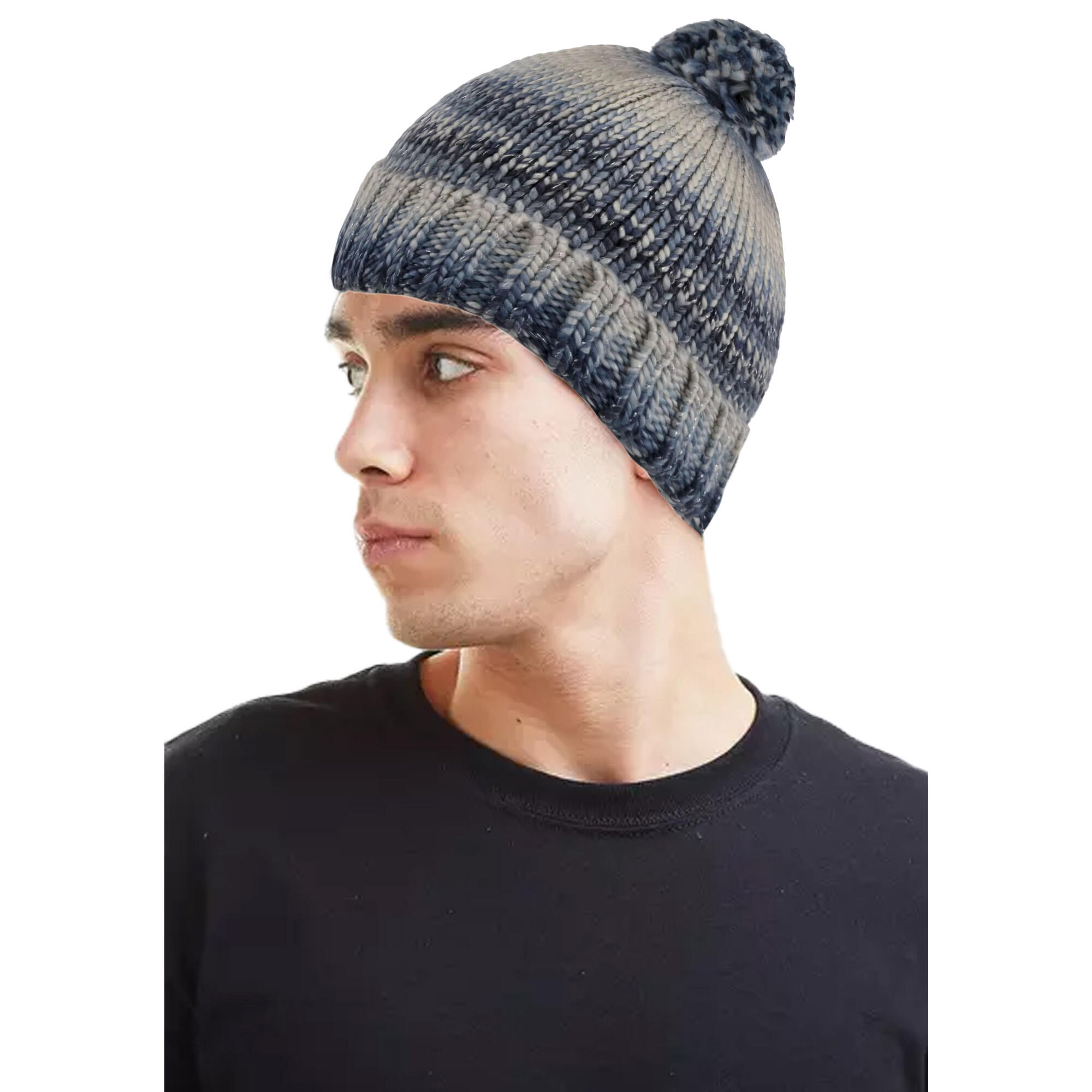 Bonnet Tricoté À Pompon FROSTY Femme (Bleu Marine) 4/5