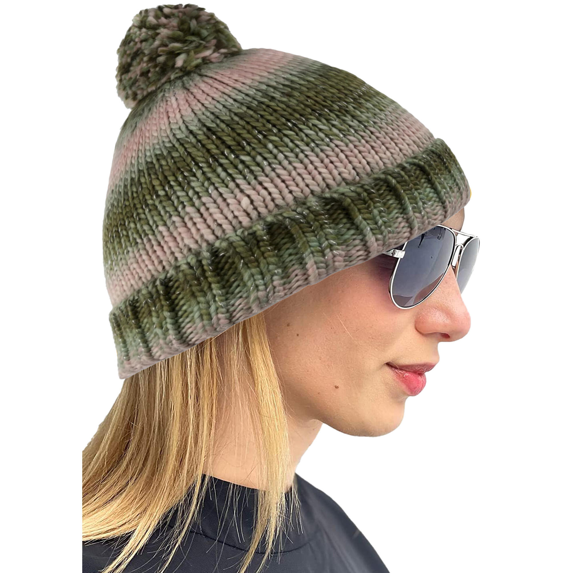 Womens/Ladies Frosty VI Knitted Beanie (Basil) 3/4