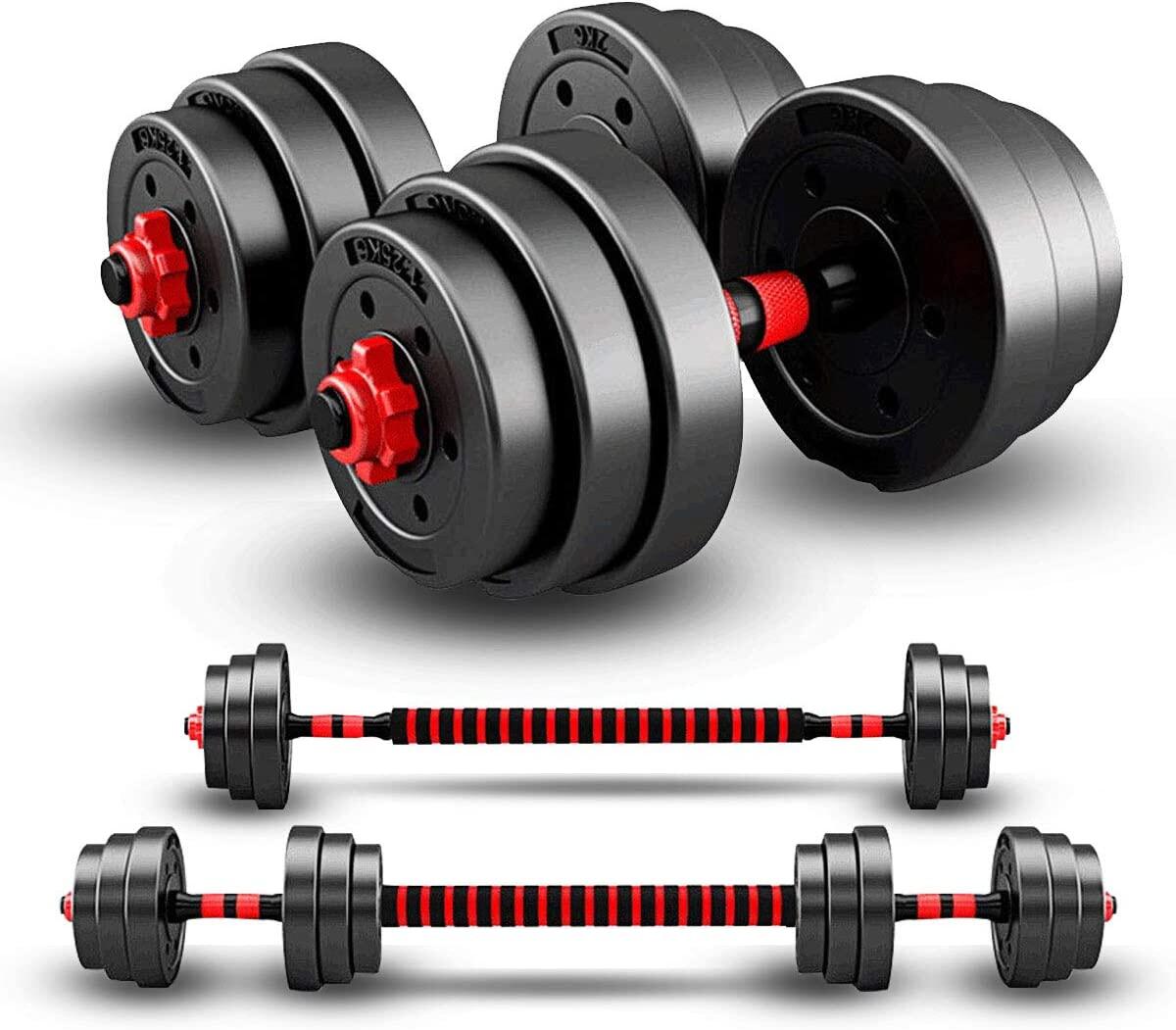 OZIO FITNESS Kit 30 kg de Mancuernas 2 en 1 Ajustables MultiFit