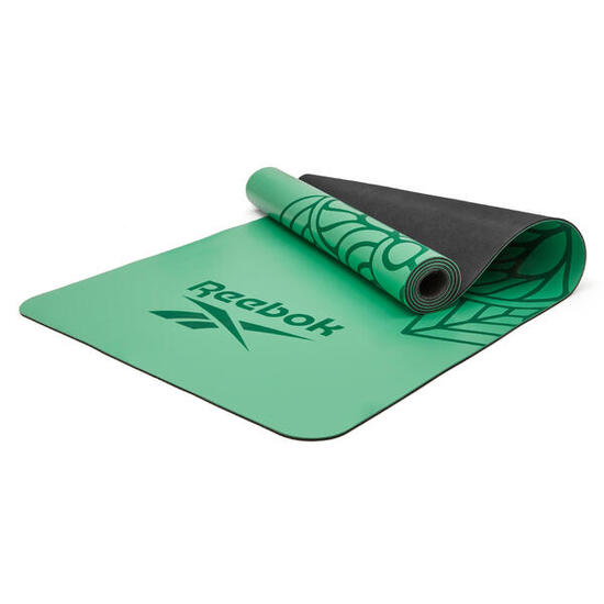 Tapis de yoga Reebok en caoutchouc naturel, vert mandala