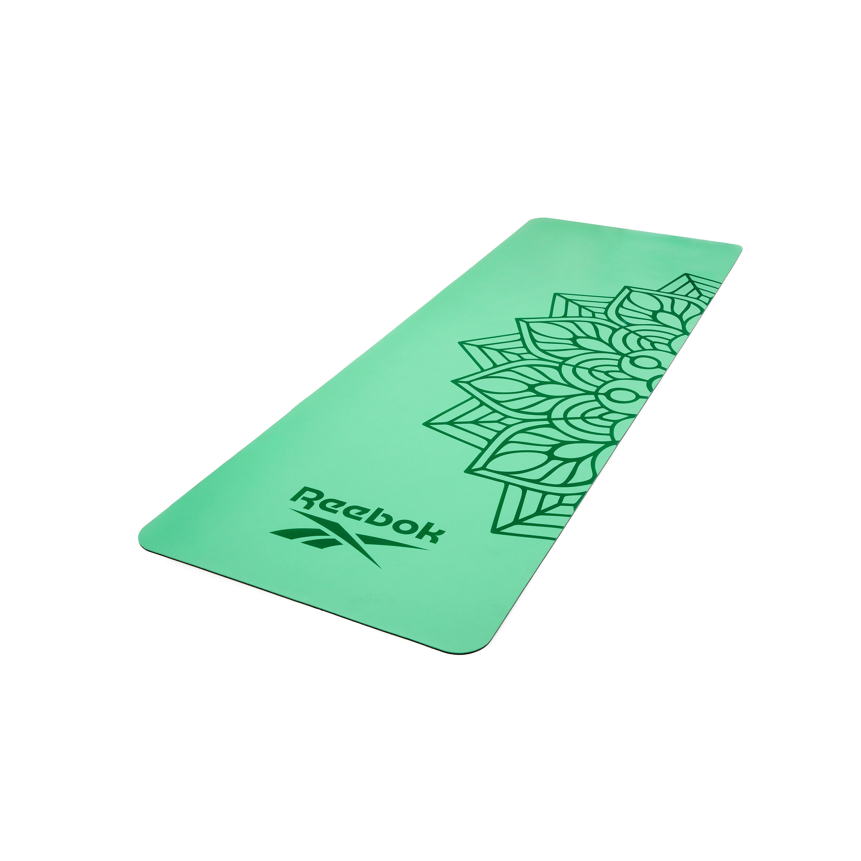 Tapis de yoga Reebok en caoutchouc naturel, vert mandala 2/4