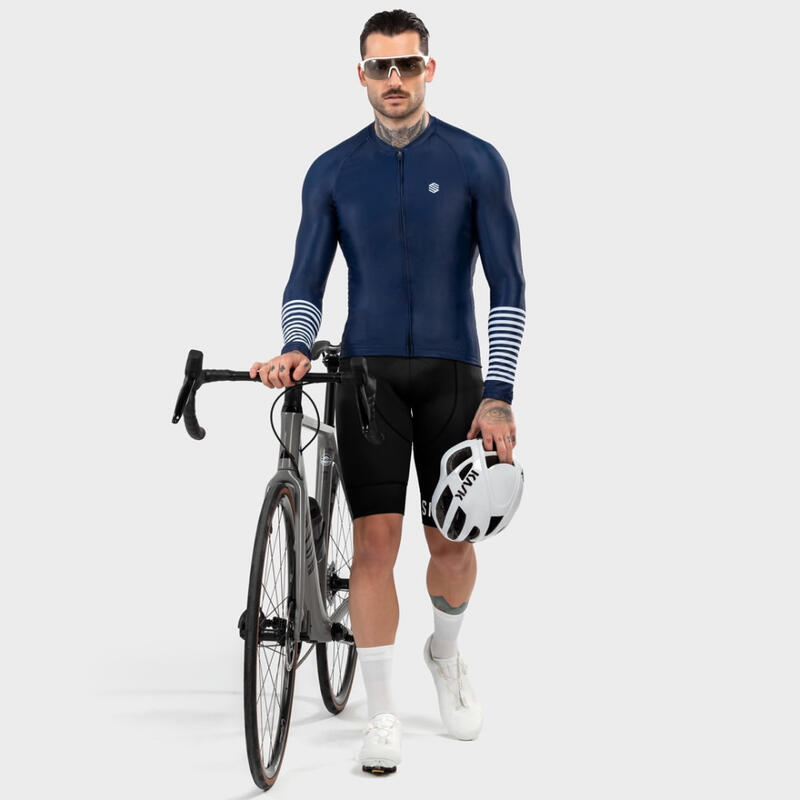 Maillot vélo manches longues homme Cyclisme M2 Alpine Bleu Marine