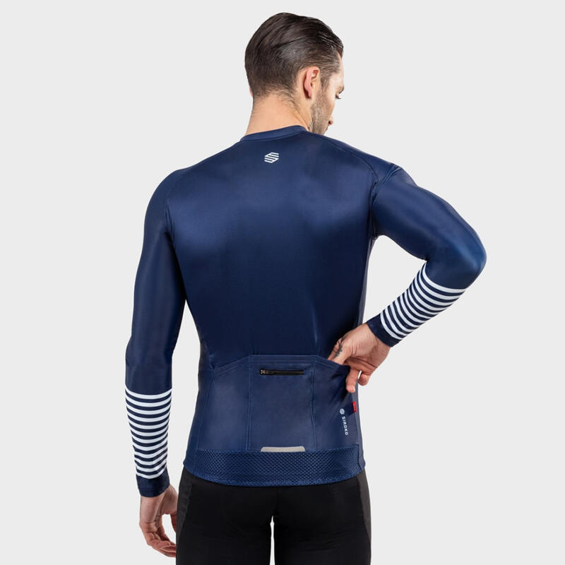 Maillot vélo manches longues homme Cyclisme M2 Alpine Bleu Marine