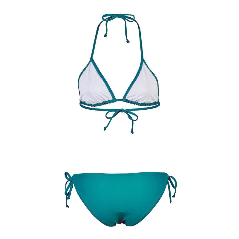 Beco bikini petrol - slip cu șnururi laterale, sutien triunghi