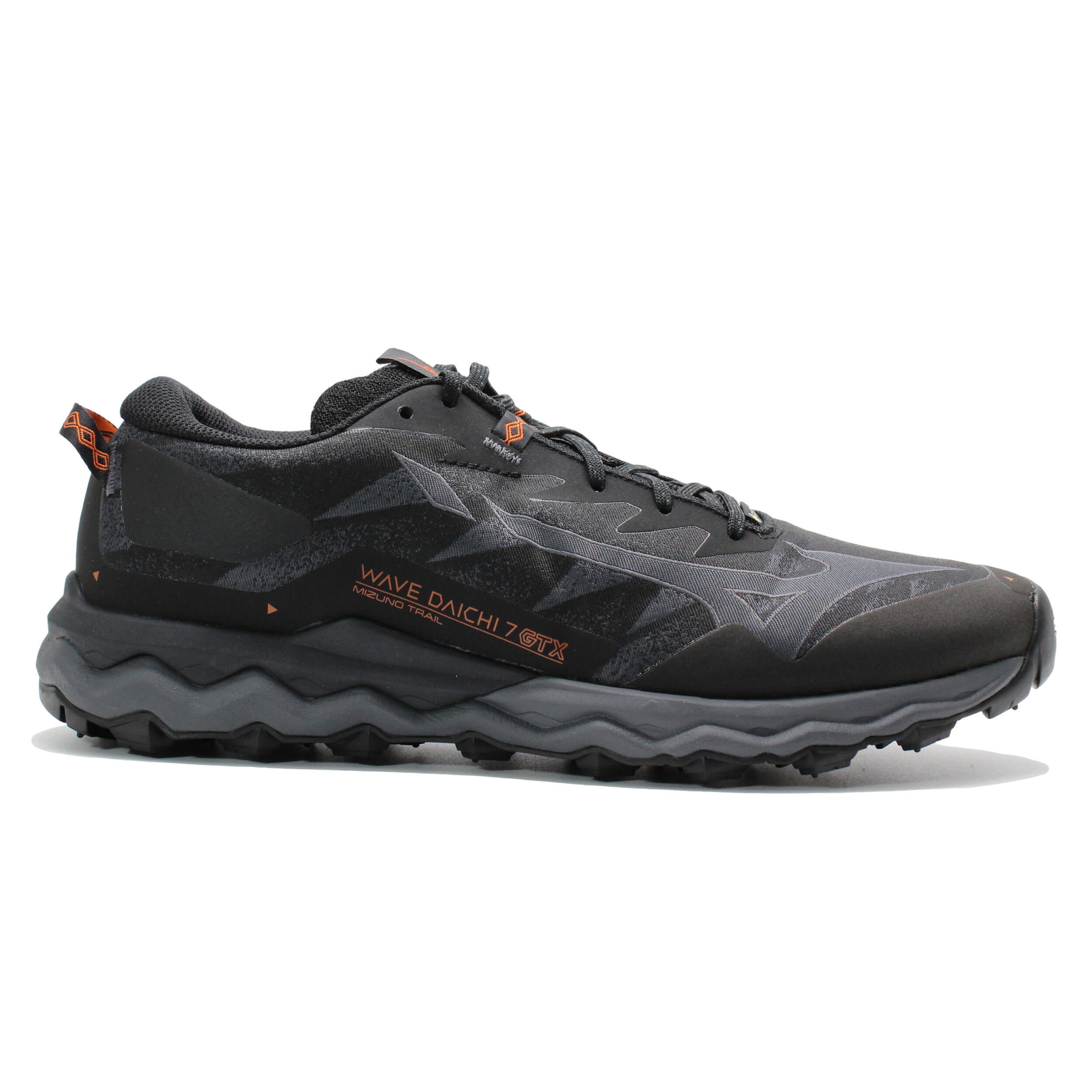 MIZUNO Mizuno Wave Daichi 7 GTX Mens Trail Running Trainer Black/Orange - UK 10