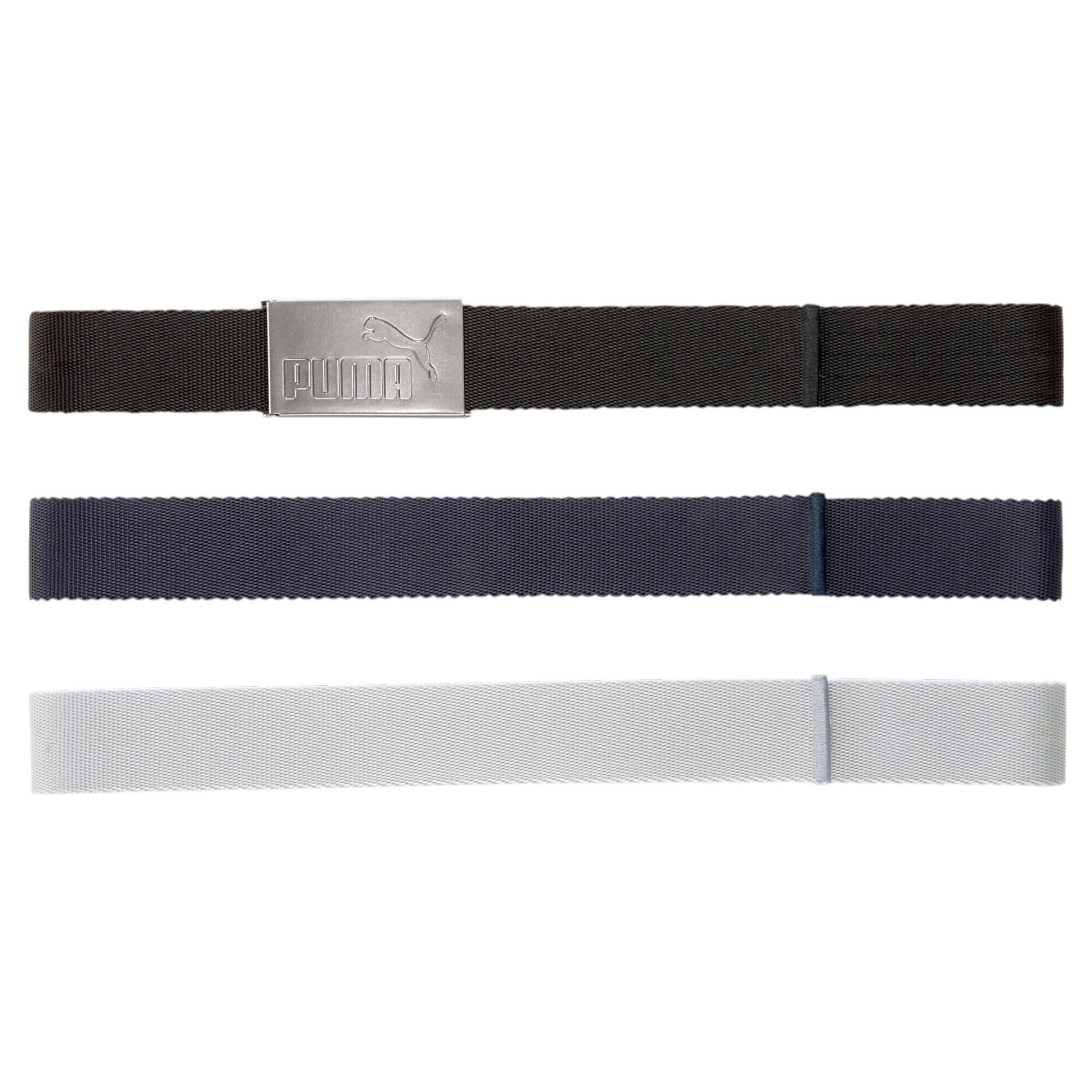 PUMA Mens Six Pack Webbing Golf Belt - Black-Bright White