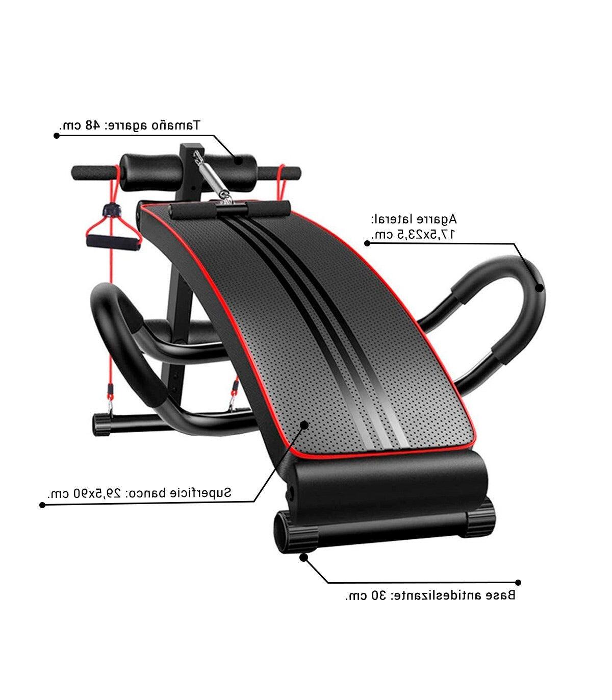 Banc Abdominaux Musculation avec Bandes de Résistance Fitness Tech 2/7