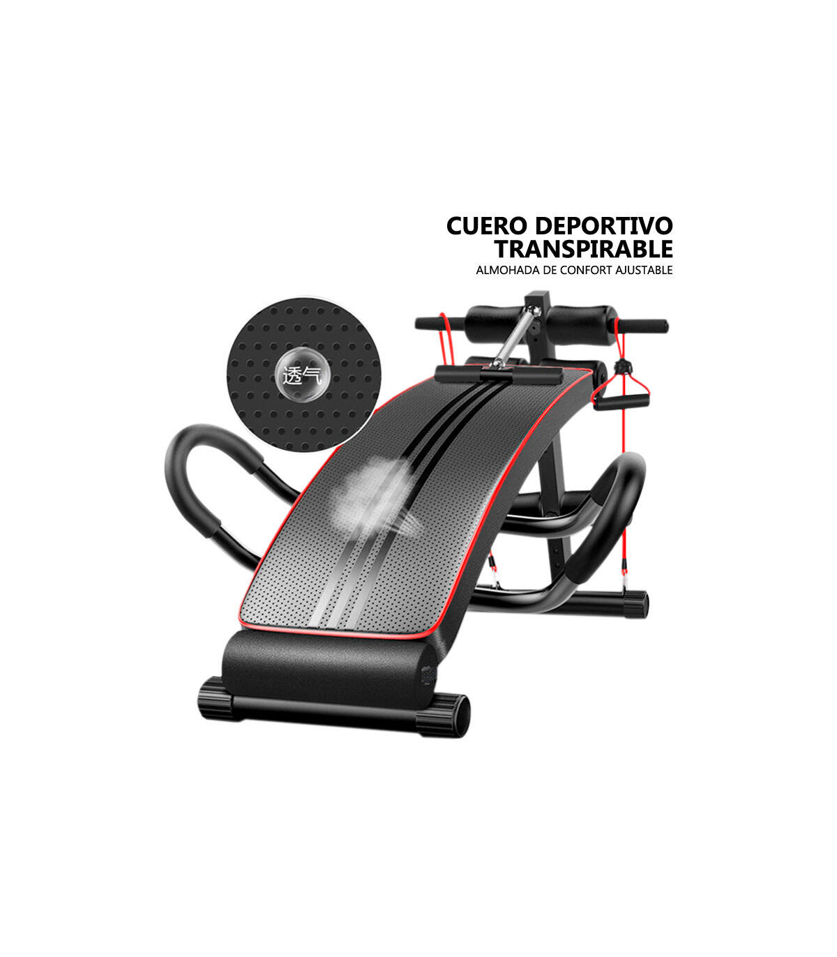 Banc Abdominaux Musculation avec Bandes de Résistance Fitness Tech 4/7