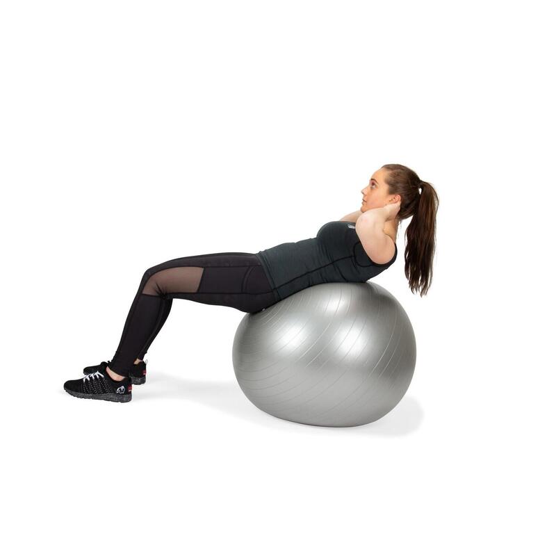 Gym Ball - Swiss Ball - avec Pompe - Gris - 65 cm