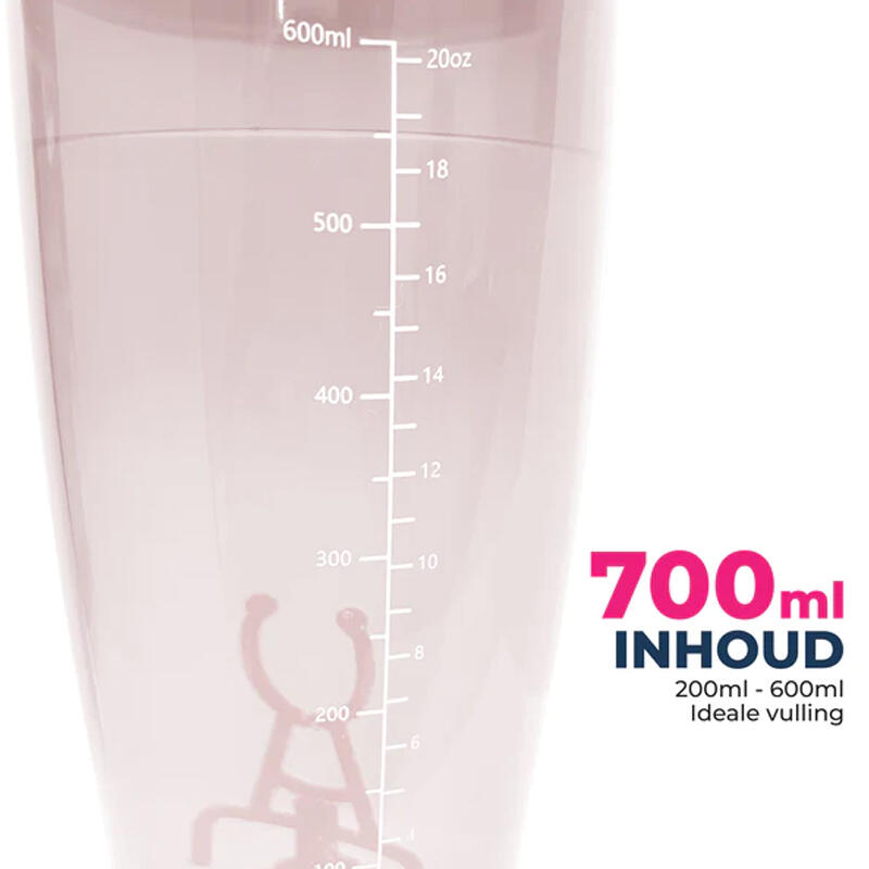 Elektrisch oplaadbare Shakebeker met Supplementen Doosje - 700ml - Lekvrij roze 5/5