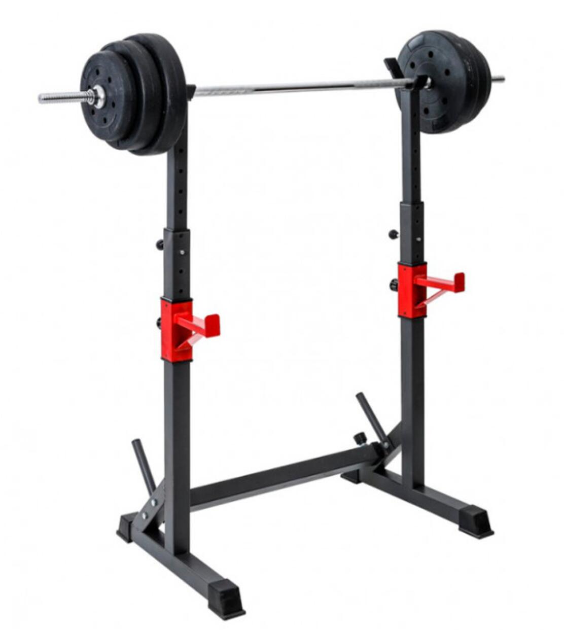 Suporte de rack de agachamento ajustável fitness tech preto