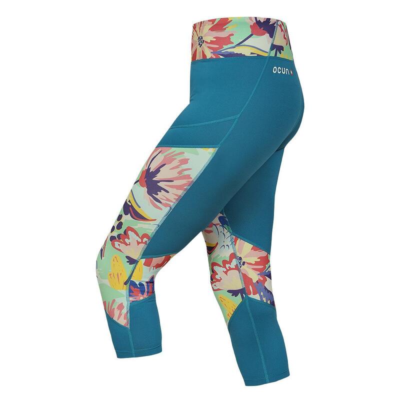 Legging vrouw Ocun Rhea 3/4 bleu