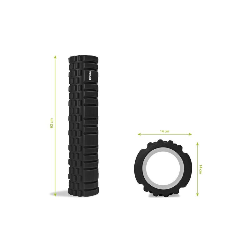 Rullo Assage Grid Foam Roller - 62 cm - Nero