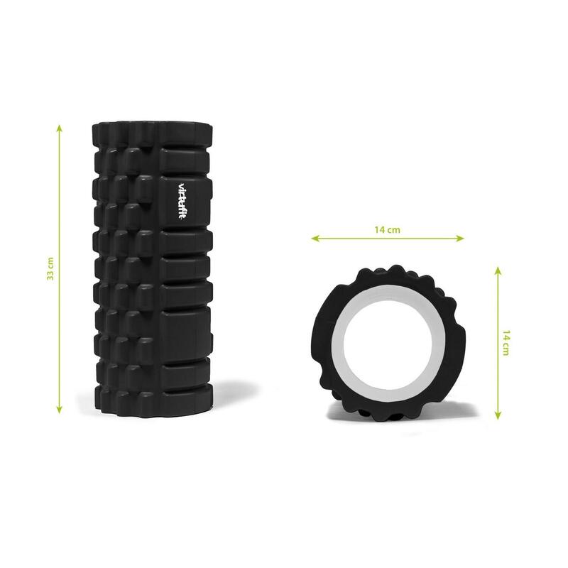 Foam Roller - Grid Foam Roller massage roller - 33 cm - Zwart