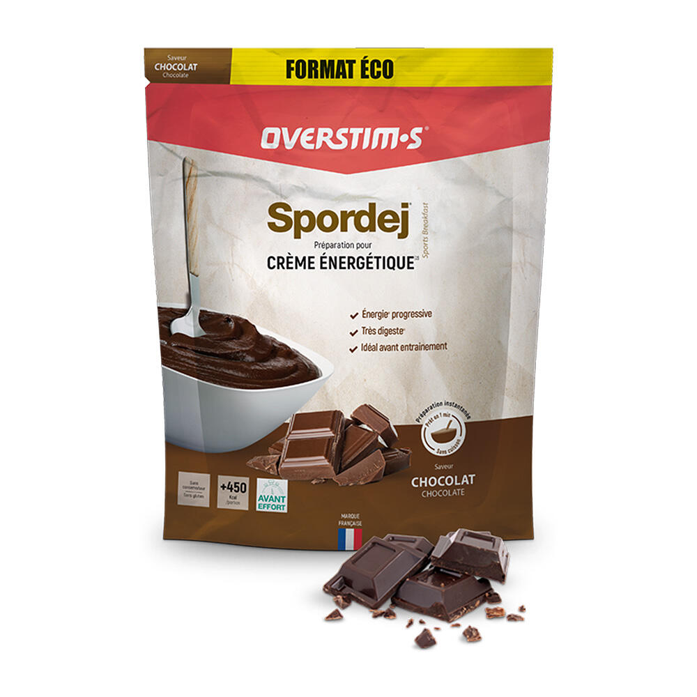 Overstim.s - Petit-déjeuner Avant Entraînement - Spordej Chocolat - 1.5 Kg - Gateau Énergétique - 1,5 Kg - Decathlon