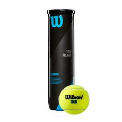 Koker met 4 Wilson Tour Premier-tennisballen voor alle soorten ondergrond