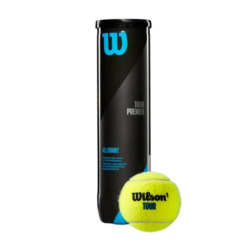 Wilson Tube mit 4 Tennisbällen Tour Premier für alle Oberflächen
