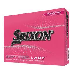 Doos met 12 Srixon Soft Feel Ladies-golfballen Kleur: passion roze