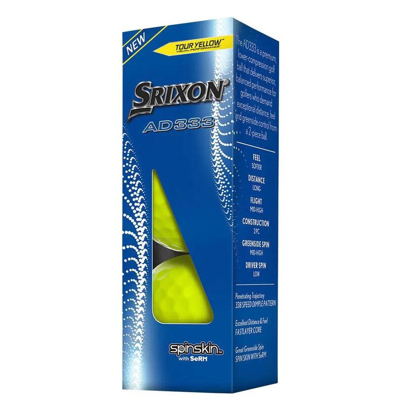 Boîte de 12 Balles de Golf Srixon AD333 Jaune